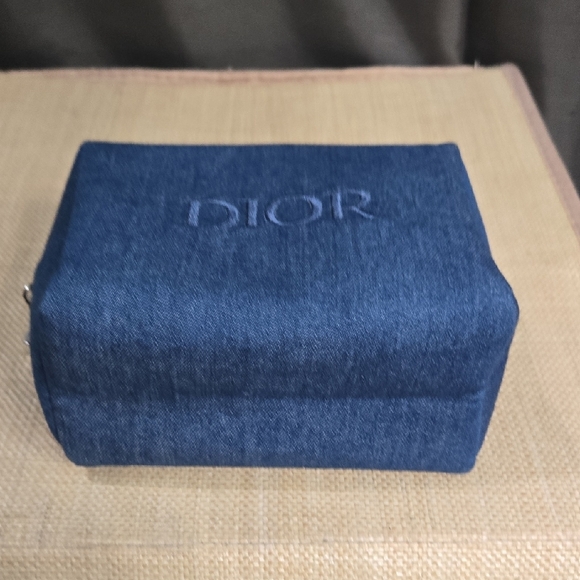 Dior Beauty Denim Blue Cosmetic Pouch NWOT - Picture 5 of 8